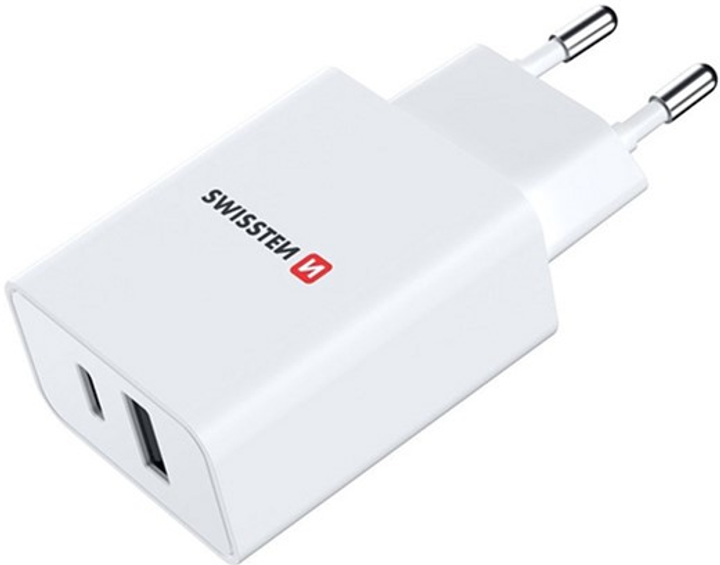 Ładowarka Swissten GaN 2 x USB-C + USB-A 30W White (22037000) - obraz 2