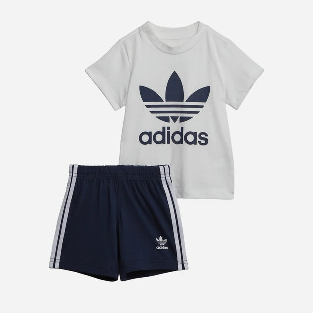 Комплект (футболка + шорти) дитячий adidas Trefoil Shorts Tee Set IB8638 86 Синій/Білий (4066752244518) - зображення 1