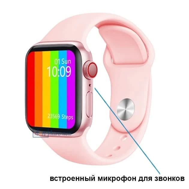 Розумні Фітнес-годинник Smart Watch W26, Голосовий виклик, Температура тіла, Тонометр, Пульсометр, Шагометр, Оксиметром,рожевий (SW-438657) - зображення 5