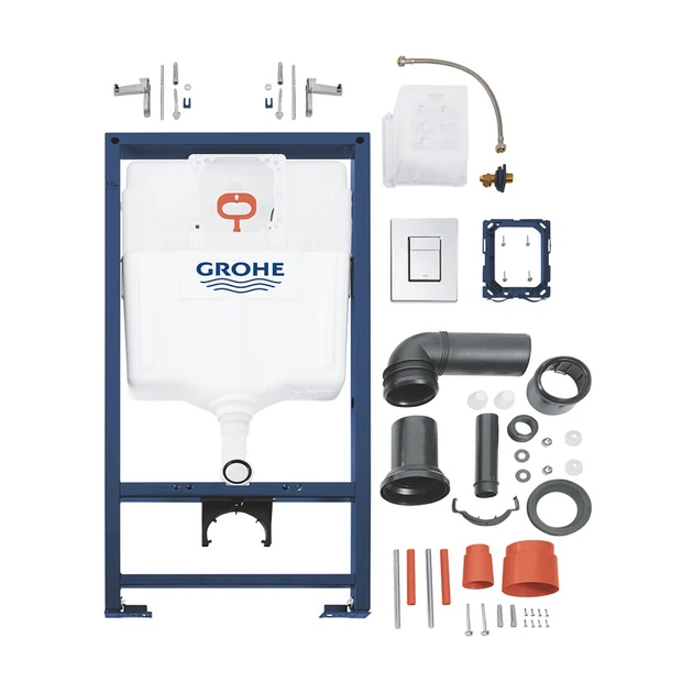 Комплект 4 в 1: Інсталяція Grohe Rapid SL 3 в 1 38772001 + Унітаз безобідковий Kroner Harz WHI493736 RIMLESS - зображення 4