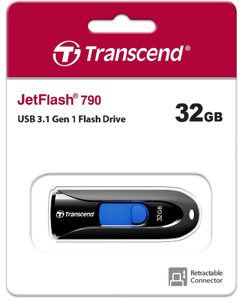 Flash Drive Transcend JetFlash 790 32GB USB 3.1 Black (TS32GJF790K) (6986647) - изображение 2