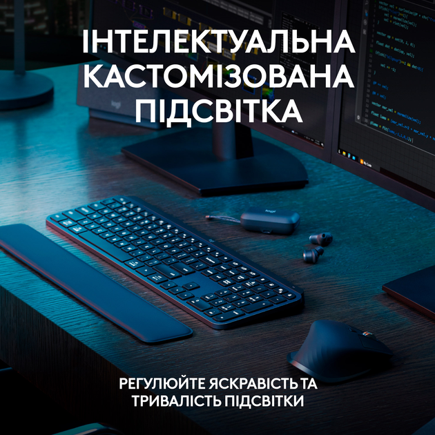 Клавиатура беспроводная Logitech MX Keys S PLUS PALMREST Graphite UA (920-011589) - изображение 4