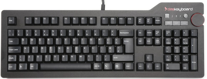 Клавіатура дротова Das Keyboard 4 Professional Cherry MX Blue USB Black (DKPKDK4P0MCC0UUX) - зображення 1