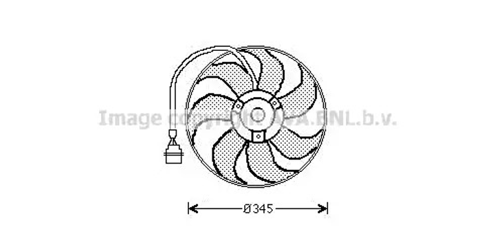 Вентилятор охолодження двигуна SEAT CORDOBA, VW FOX, Audi; Skoda; AVA COOLING (AI7509) - зображення 1