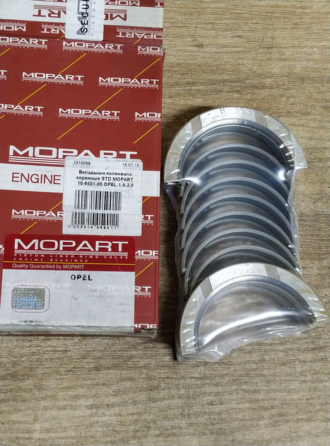 Вкладиші колінвалу корінні STD MOPART 10-6501-00 OPEL 1.8-2.0 - зображення 1