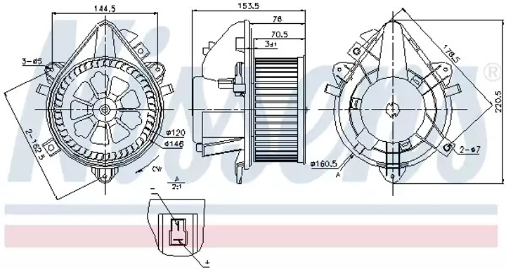 Вентилятор салона FIAT DOBLO (119, 223) (01-), FIAT PUNTO, NISSENS (87124) - изображение 1