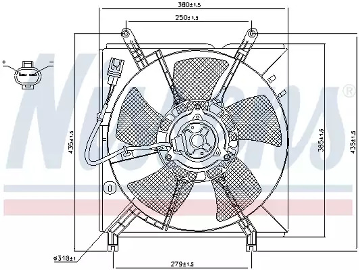 Вентилятор охолодження двигуна TOYOTA RAV, NISSENS (85238) - зображення 1