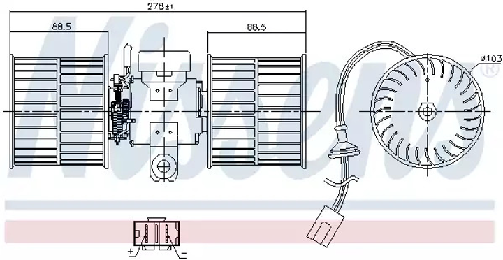 Вентилятор салона VW CADDY, SKODA FELICIA, NISSENS (87411) - изображение 1