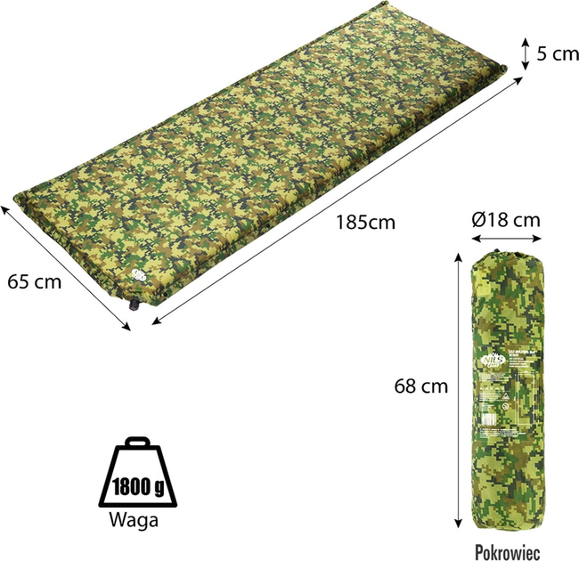 Килимок самонадувний Nils Camp NC4050 Moro (5907695597127) - зображення 5