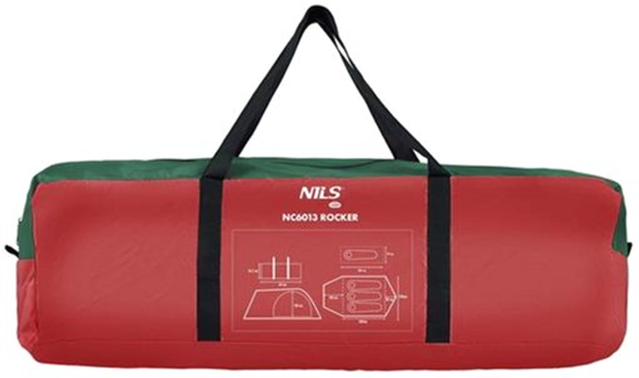 Кемпінговий намет Nils Camp NC6013 Зелено-червоний (5907695518900) - зображення 6