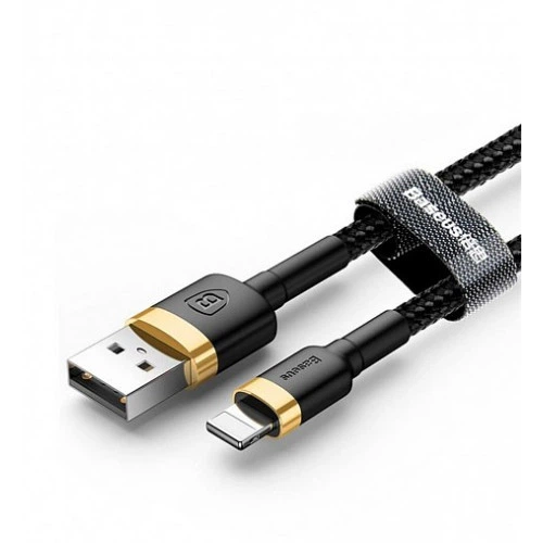 Кабель Baseus Cafule Cable USB Lightning 1м, Gold+Black (CALKLF-BV1) 4772206 - Фото 2 Кабель Baseus Cafule Cable USB Lightning 1м, Gold+Black (CALKLF-BV1) 4772206 - зображення 2