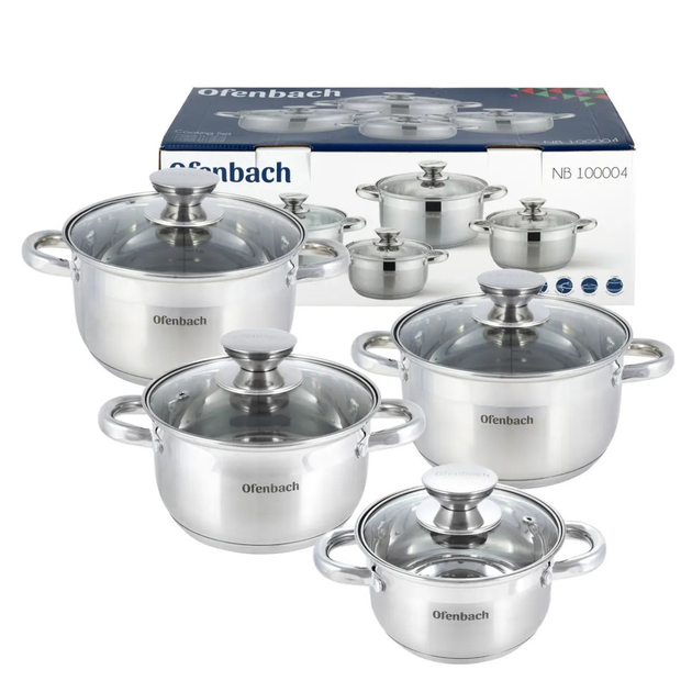 Набор кастрюль Ofenbach KM-100004 8 предметов 4542340 – фото, отзывы ...