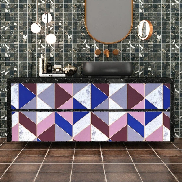 Самоклеющаяся пленка Sticker Wall розовые треугольники 0,45х10м SW-00001225 - изображение 5