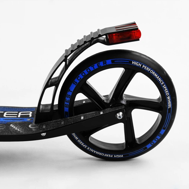 Двоколісний самокат Best Scooter складаний, амортизатор, сигнал стоп. Black and blue (105431) 4453857 - Фото 5 Двоколісний самокат Best Scooter складаний, амортизатор, сигнал стоп. Black and blue (105431) 4453857 - зображення 5