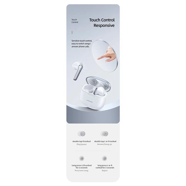 Наушники Bluetooth USAMS TWS Earbuds XH09 |BT5.1, 35/300mAh, 5.5h| 4756831 - Фото 9 Наушники Bluetooth USAMS TWS Earbuds XH09 |BT5.1, 35/300mAh, 5.5h| 4756831 - изображение 9