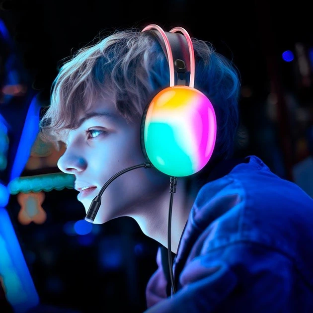 Навушники HOCO Rich gaming headphones W109 RGB | AUX + USB, 2m | 4758625 - Фото 4 Навушники HOCO Rich gaming headphones W109 RGB | AUX + USB, 2m | 4758625 - зображення 4