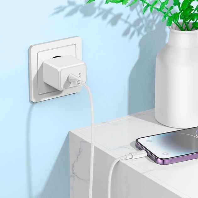 Адаптер мережевий HOCO Type-C до Lightning cable Ocean single port charger CS13A | 1type-C, 20W/3A, PD/QC| - Фото 7 Адаптер мережевий HOCO Type-C до Lightning cable Ocean single port charger CS13A | 1type-C, 20W/3A, PD/QC| - зображення 7