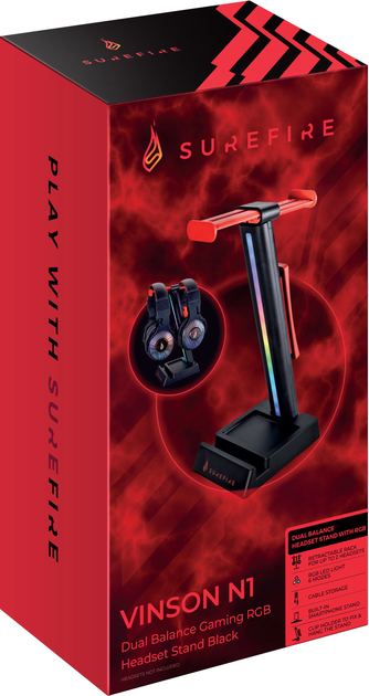 Stojak na słuchawki SureFire Vinson N1 Dual Balance Gaming RGB Black (0023942488453) - obraz 13