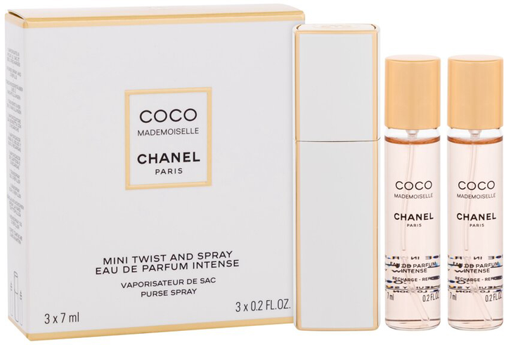 Набір мініатюр для жінок Chanel Coco Mademoiselle Intense Парфумована вода 7 мл + Змінні блоки 2х7 мл (3145891166002) - зображення 2