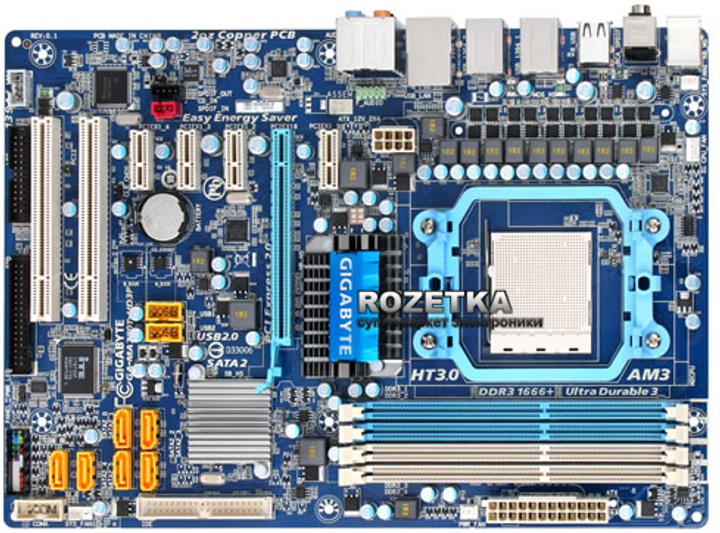 Материнская плата Gigabyte GA-MA770T-UD3P (sAM3, AMD 770, PCI-Ex16 ...
