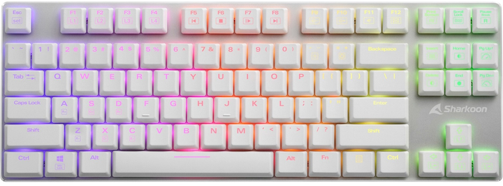 Клавіатура дротова Sharkoon PureWriter TKL RGB Kailh Choc Low Profile Red USB White (4044951034284) - зображення 1