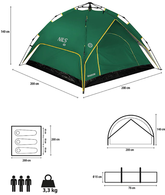 Namiot Nils Camp NC7819 shadow Zielony (5907695512939) - obraz 11