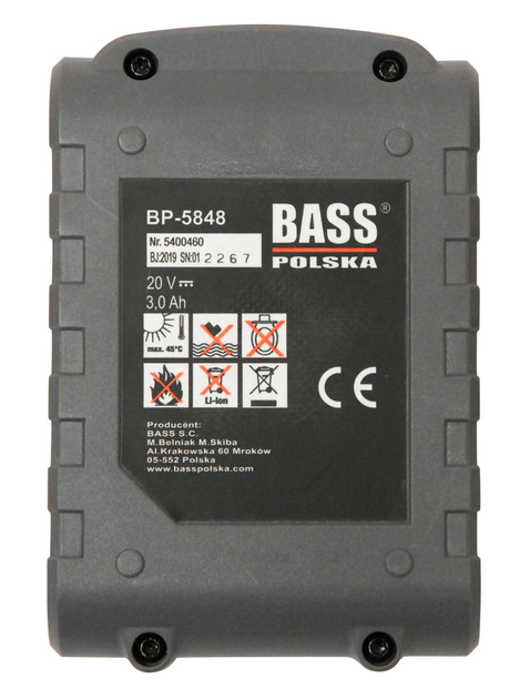Акумулятор Bass Polska 5848 20 В 3 Аг (5902067615058) - зображення 3