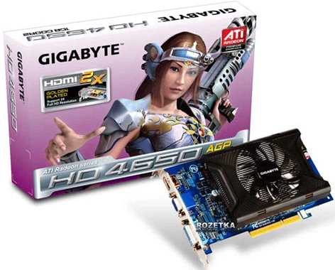 ジャンク GIGABYTE GV-R96P128D AGPビデオカード Видеокарта Gigabyte AGP Radeon HD 4650 1024MB GDDR2 (128 Bit) (600