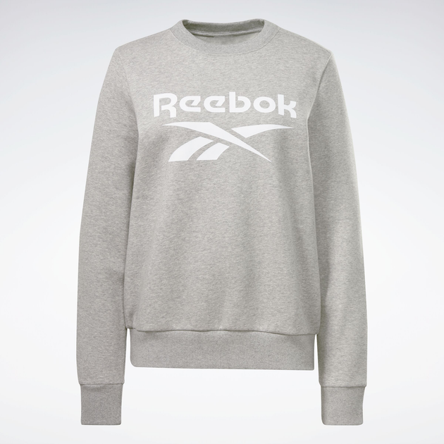 Світшот на флісі утеплений жіночий Reebok Identity Big Logo Fleece Crew 100012588 L Сірий (4066746311974) - зображення 1