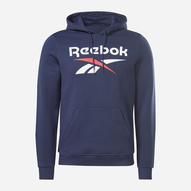 Bluza z kapturem męska ocieplana Reebok Identity Big Logo Fleece Hoodie 100050291 2XL Granatowa (4066751080575) - obraz 1