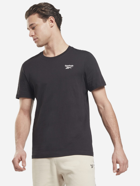 Koszulka męska bawełniana Reebok Identity Small Logo Tee 100054973 L Czarna (4065425535038) - obraz 1