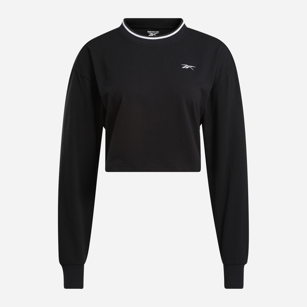 Світшот жіночий Reebok Team Ls Crop 100205797 L Чорний (1200143849019) - зображення 1