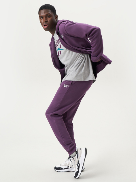 Спортивні штани утеплені чоловічі Reebok Identity Small Logo Fleece Jogger 100206013 XL Сливові (1200143859636) - зображення 3