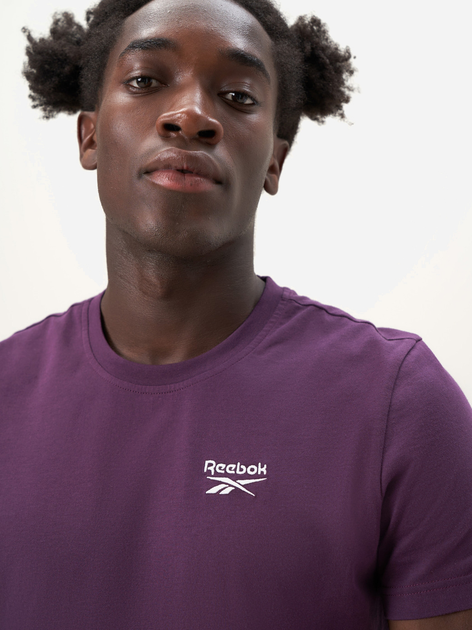 Футболка бавовняна чоловіча Reebok Identity Small Logo Tee 100206078 L Сливова (1200143880029) - зображення 4