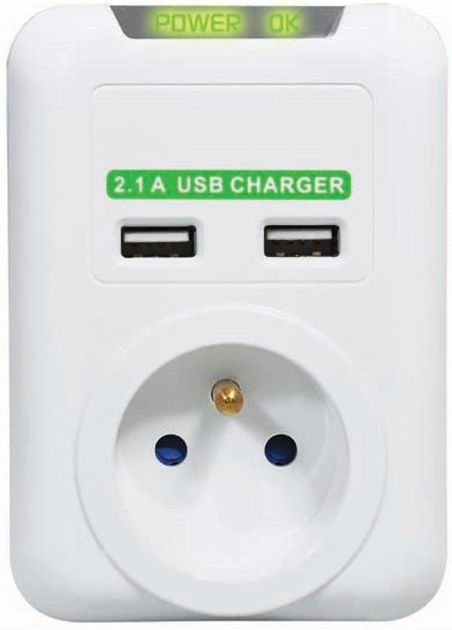 Adapter sieciowy Logo 2 x USB Biały (KX001TJU0L) - obraz 1