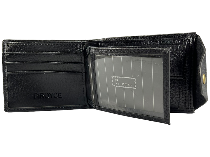 Мужской кошелек, экокожа, с монетницей и 2 отделами для купюр, черный Piroyce - Фото 5 Мужской кошелек, экокожа, с монетницей и 2 отделами для купюр, черный Piroyce - изображение 5