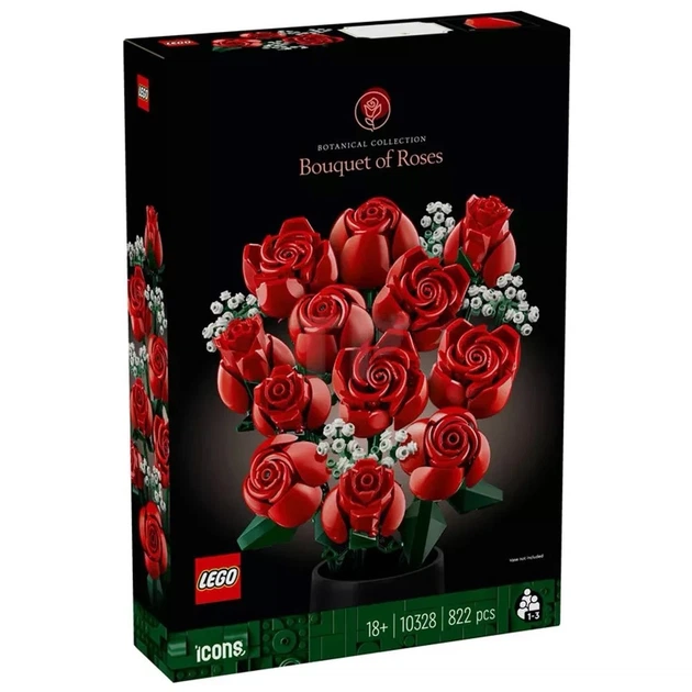 Конструктор для взрослых LEGO Icons Букет роз 822 детали (10328