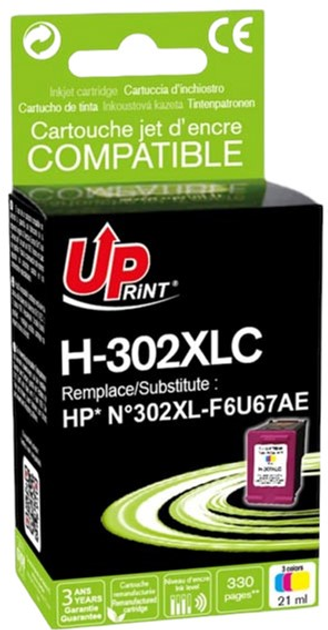 Tusz do drukarek UPrint F6U67AE do HP Color 18 ml (H-302XLC) - obraz 1