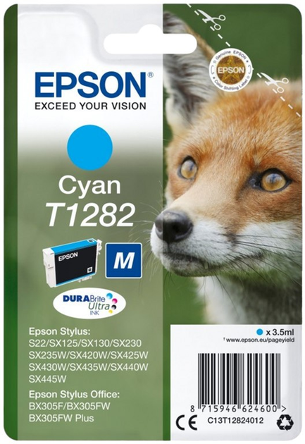 Картридж Epson T1282 3.5 мл Cyan (C13T12824022) - зображення 1