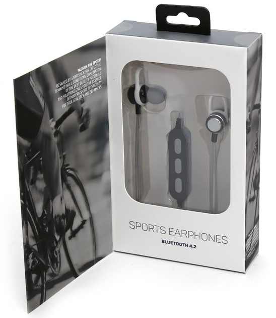 Słuchawki bezprzewodowe Platinet Sports Earphones Grey (PM1068GY) - obraz 2