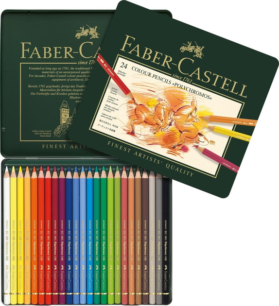 Zestaw ołówków kolorowych Faber-Castell Polychromos 24 sztuki (110024) - obraz 2