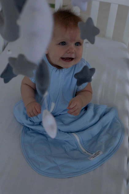 Дитячий обважений спальник LULLABOO XS 74 см 0-6 місяців Блакитний - Фото 1 Дитячий обважений спальник LULLABOO XS 74 см 0-6 місяців Блакитний - зображення 1