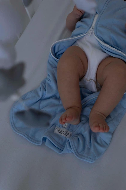 Дитячий обважений спальник LULLABOO XS 74 см 0-6 місяців Блакитний - Фото 3 Дитячий обважений спальник LULLABOO XS 74 см 0-6 місяців Блакитний - зображення 3