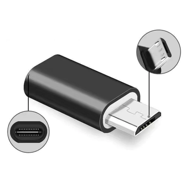 Адаптер перехідник Type-C - Micro USB Black - изображение 3