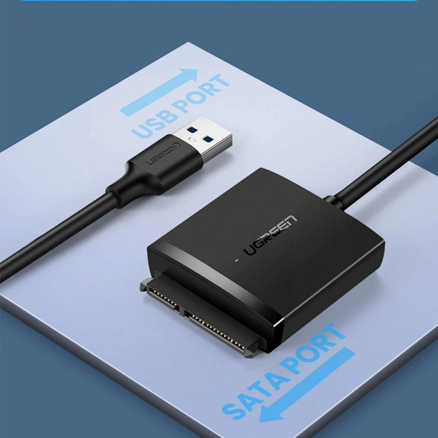 Адаптер UGREEN CM257 USB-A 3.0 to 3.5''/2.5" SATA Adapter Cable Black (60561) - Фото 5 Адаптер UGREEN CM257 USB-A 3.0 to 3.5''/2.5" SATA Adapter Cable Black (60561) - изображение 5