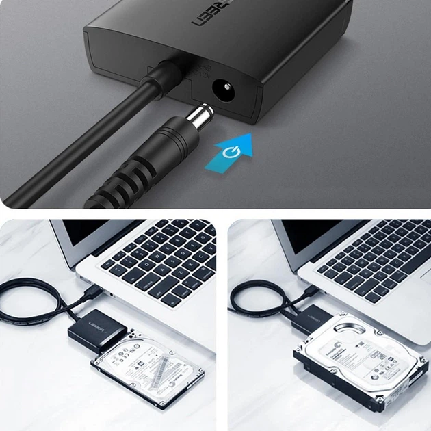 Адаптер UGREEN CM257 USB-A 3.0 to 3.5''/2.5" SATA Adapter Cable Black (60561) - Фото 7 Адаптер UGREEN CM257 USB-A 3.0 to 3.5''/2.5" SATA Adapter Cable Black (60561) - изображение 7