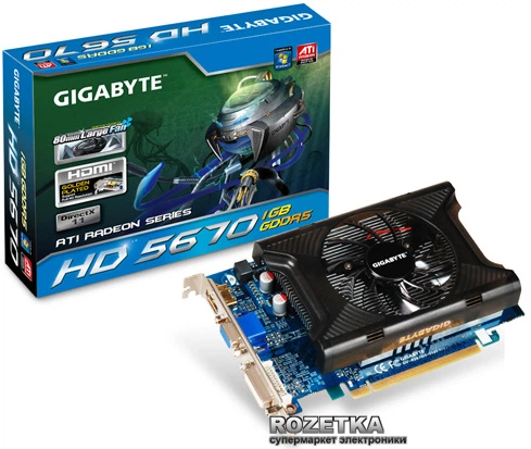 Видеокарта Gigabyte PCI-Ex Radeon HD5670 512MB GDDR5 (128bit) (775