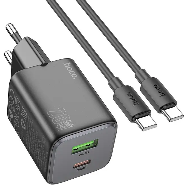 Зарядное устройство с быстрой зарядкой PD20W+QC3.0 + кабель Type-C to ...