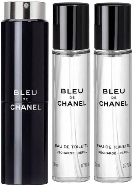 Zestaw miniatur męskich Chanel Woda toaletowa Bleu de Chanel 20 ml + Wkład wymienny 2x20 ml (3145891078008) - obraz 2