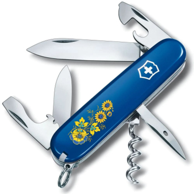 Ніж Victorinox Spartan Ukraine Blue "Квіти" (1.3603.2_T1050u) - зображення 1